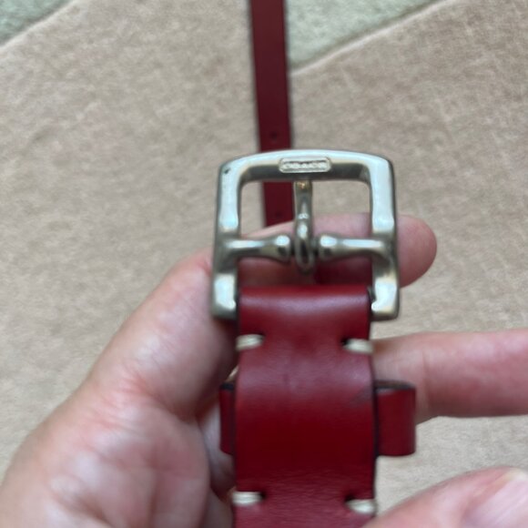 Vintage Coach 90s Red Leather Belt Women's Medium - Picture 15 of 15